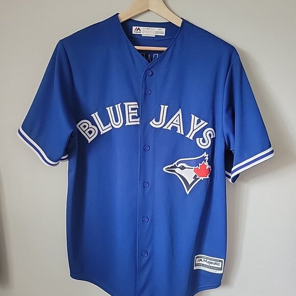 SOLD Toronto Blue Jays Baseball Jersey Blue Men's L MLB - Picture 2 of 9